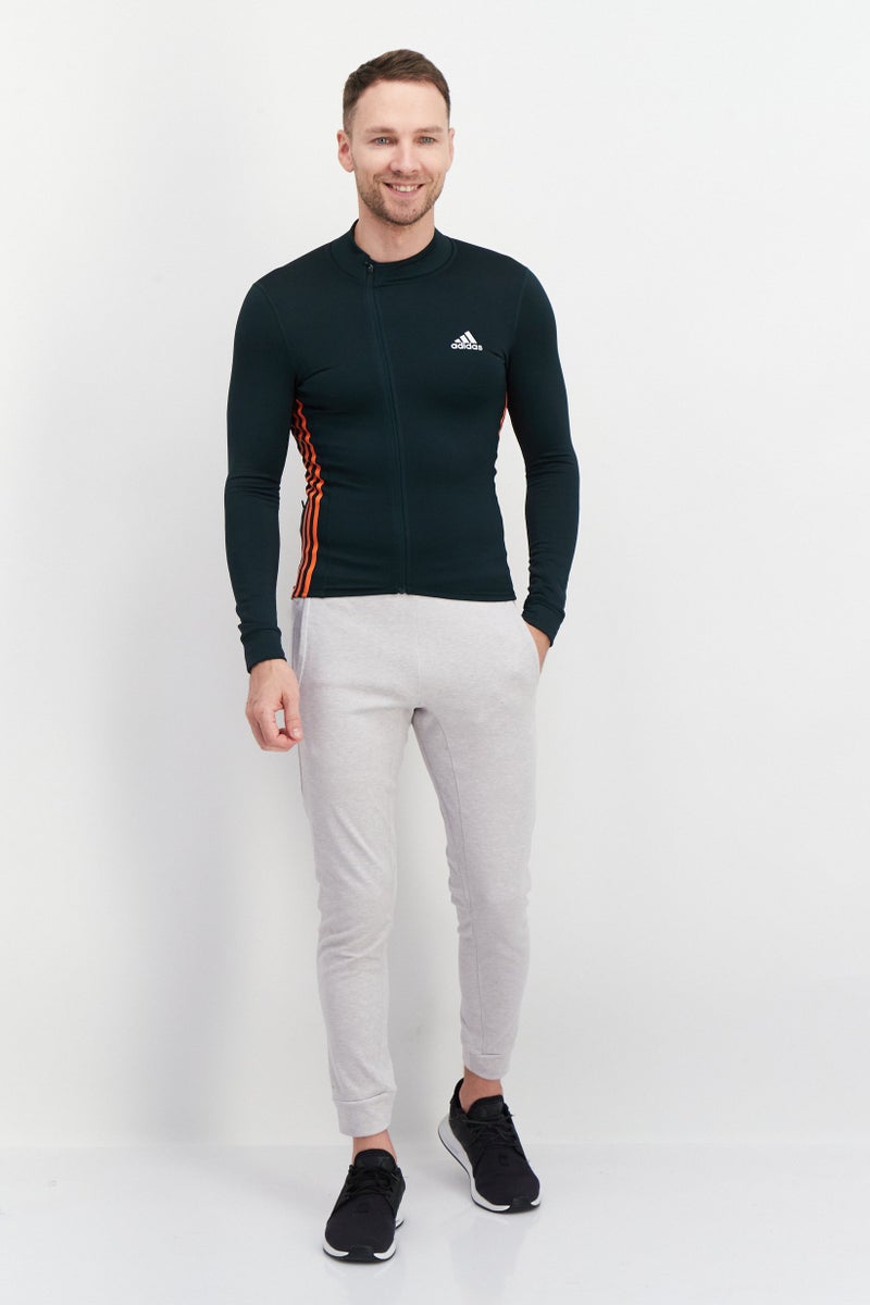 Adidas جاكيت تدريب طويل الأكمام للرجال، رياضي، أخضر داكن - Image 2